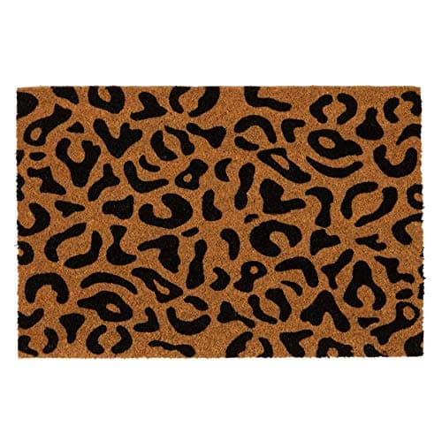Image of Nicola Spring Coir Door Mat - 60 x 40cm - Leopard - Pack of 1 - Decorative Indoor Front Door Floor Mat Entry Dirt Trapper Rug Outdoor Boot Scraper Non Slip Backing Doormat
