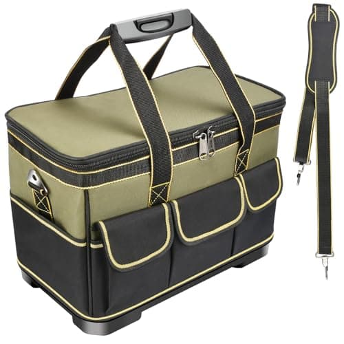 Image of Noosverl Tool Bag,Large Tool Bag Storage Organiser Tote,Muti-Purpose with Adjustable Shoulder Strap Heavy Duty 40 x 23 x 28 cm