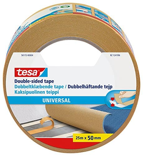Image of tesa UK 56172-00004-11 Strong Double Sided Adhesive Tape for Fixing Carpets, 25 m x 50 mm
