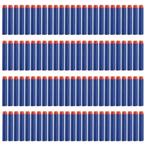 Image of Generic Refill Darts, 100 Count Elastic Air Hole Soft Rounds with Secure Glue Adhesion for Indoor Target Practice (Blue)