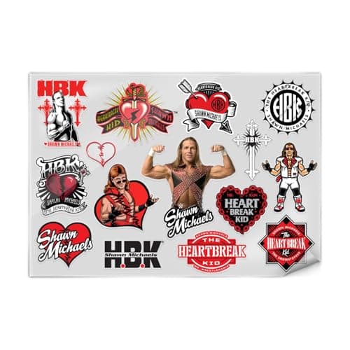 Image of Head Case Designs Officially Licensed WWE Icons Shawn Michaels Stickers & Skin Decals Compatible for Laptop Smartphone Gaming Notebook Luggage Bag Tumbler Scrapbook Locker