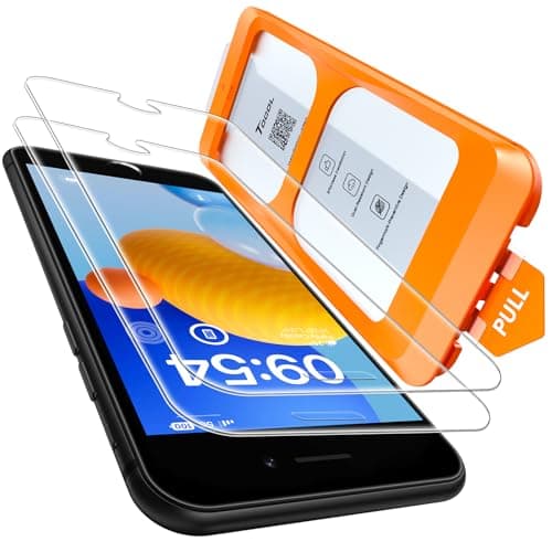 Image of TOCOL 2 Pack for iPhone SE 3/2, 8/7, 6s/6 Screen Protector 4.7-Inch, Instant Installation, 12FT Military Grade Shatterproof, Case Friendly, Tempered Glass