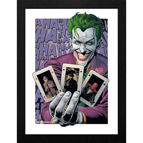 Image of GB eye DC Comics Batman The Joker Haha Cards 30 x 40cm Framed Collector Print