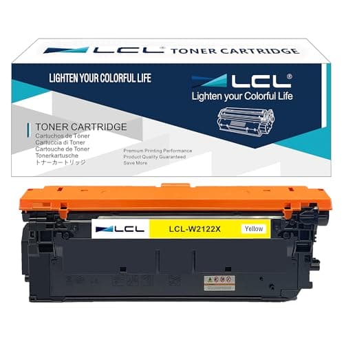 Image of LCL W2122X WITH CHIP Toner Cartridge Replacement for HP 212A 212X W2122A W2122X for HP color laserjet enterprise M554 M554dn M555dn M555x MFP M578 M578f M578dn M578c M578z Printer (1 Yellow)
