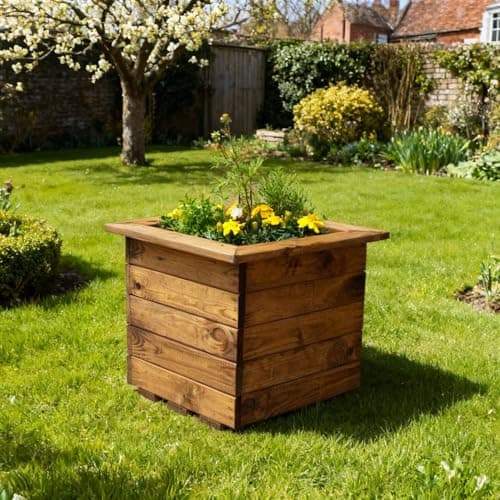Image of Charles Taylor Country Large Square Wooden Planter