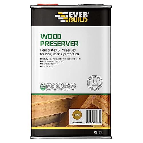 Image of Everbuild Wood Preserver – Interior And Exterior Use – Low Odour – Quick Drying – Long Lasting Protection – Golden Chestnut – 5 Litres