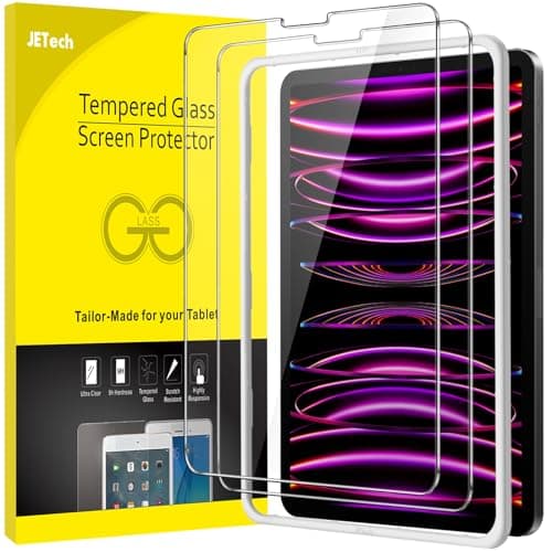 Image of JETech Screen Protector for iPad Pro 11-Inch (2022/2021/2020/2018 Model) and iPad Air 5/4 10.9-Inch with Easy Installation Frame, Tempered Glass Film, HD Clear, 2-Pack