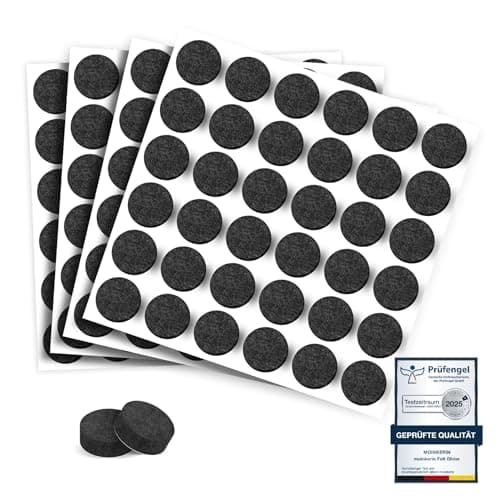 Image of moinkerin 144 Pcs Felt Pads for Furniture Feet ∅15mm Chair Pads Floor Protectors for Furniture Legs 5mm Thick Self-Adhesive Furniture Pads Anti-Scratch & Noise Reduction for Hardwoods Floors Black