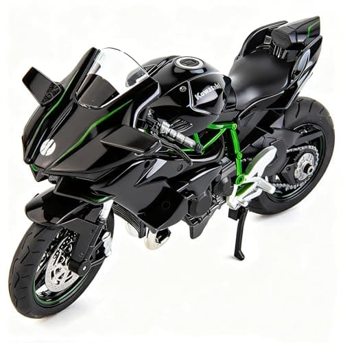 Image of TGRCM-CZ 1:12 Kawasaki Ninja H2R Motorcycle Model, DieCast Model Motorcycle, Suspension and Free Roller, Toy Car, Motorcycle Collection Gift Black