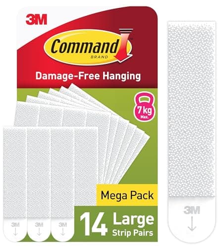 Image of Command Picture Hanging Strips, Large, Value Pack - 14 Pairs (28 - for Frames, Mirrors, Wall décor - Damage Free Hanging, White