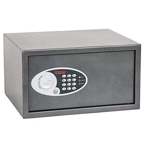 Image of Phoenix Safe Company – SS0803E Vela Home & Office Security Safe - Twin Locking Bolts - Electronic Locking - Metallic Graphite Finish - 34 Litre Capacity - 12kg