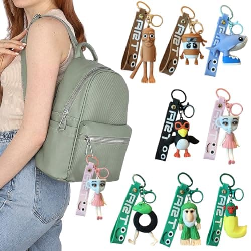 Image of Italian Brainrot Keychain, Cartoon Silicone 3D Printed Novelty Keyrings, Kids Keychain Kids Bag Pendant Mini Anime Figure Key Ring Party Bags Fillers for Kid Birthday Party