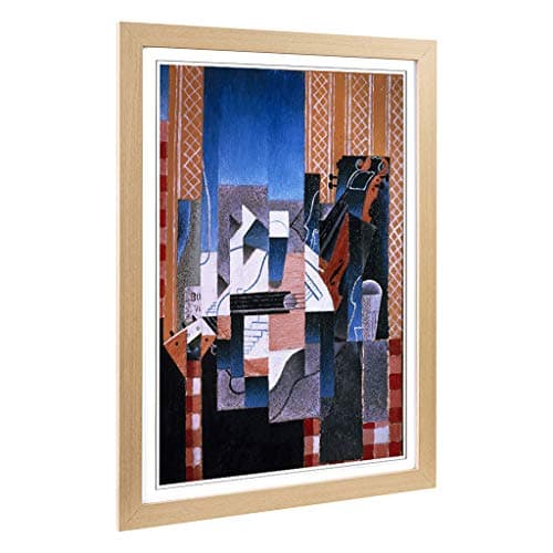 Image of Big Box Art Framed Print of Juan Gris Still Life with Guitar Design | Wall Art Picture | Home Decor for Kitchen, Living Room, Bedroom, Hallway, Oak, A2 / 24.5x18 Inch / 62x45cm