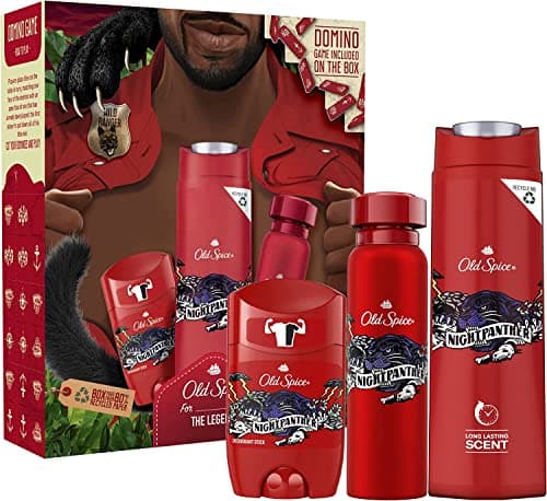 Image of Old Spice Gift Set For Men With Night Panther Deodorant Spray, Deodorant Stick And Shower Gel