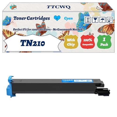 Image of TTCWQ Compatible for Konica Minolta TN210 Toner Cartridges Work for Konica Minolta Bizhub C250 Bizhub C250P Bizhub Printers (1 Pack Cyan)