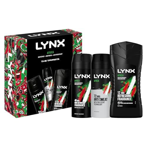 Image of Lynx Africa Trifecta 3 piece Gift Set with Deodorant Body Spray, Body Wash & Antiperspirant