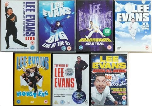 Image of LEE EVANS 1-7 COLLECTION / ULTIMATE EXPERIENCE / BIG / ROADRUNNER / XL TOUR 2005 / MONSTERS / THE WORLD OF / ACCESS ALL ARENAS = ULTIMATE 7x DVD UK SET