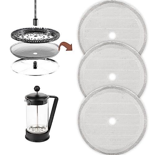 Image of 3 Pack 2.75in Cafetiere Mesh Coffee Press Filter Mesh Replacement Stainless Steel Cafetiere Filters M esh 12 OZ/ 350 ml