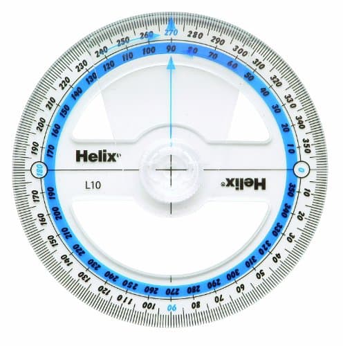 Image of Helix 10cm 360 degree Protractor Angle Measure