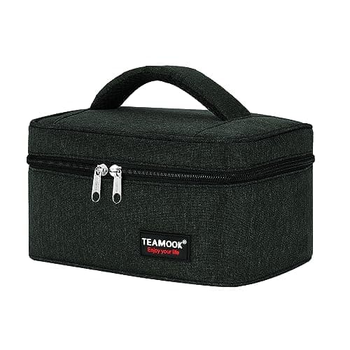 Image of TEAMOOK Lunch Bag Insulated Lunch Box for Adults Men and Women,Leakproof Waterproof Cool Bag with Soft Handle 6 cans Black