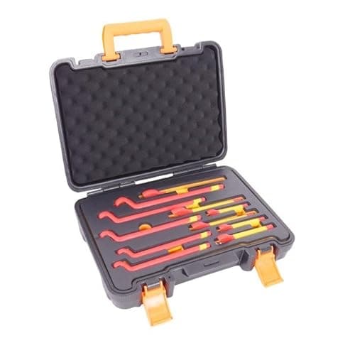 Image of GEAR4GARAGE 12 Piece VDE Insulated Spanner Set 1000V Open and Box End Spanners Electricians Spanner Set Including 7 8 10 12 14 17mm Insulated Spanners for Live Line Electrical Work