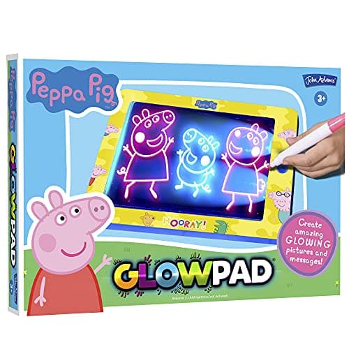 Image of John Adams Peppa Pig GLOWPAD | Light-Up Drawing Pad | Mess-Free Arts and Crafts for Kids | Designs Change Colour & Glow | 8 Board Light-Up Modes | Age 4+ | Gift Idea for Birthday & Christmas