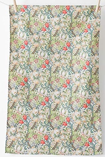 Image of Licensed William Morris Golden Lily 100% Cotton Floral Tea Towel