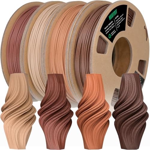 Image of NEOTRY Wood PLA 3D Printer Filament Bundle, PLA Filament 1.75mm, Wood PLA Filament 3D Printing Materials Add More Than 30% Real Wood Fiber, Fit Most FDM 3D Printer,Brown Color 200g X 4 Spools
