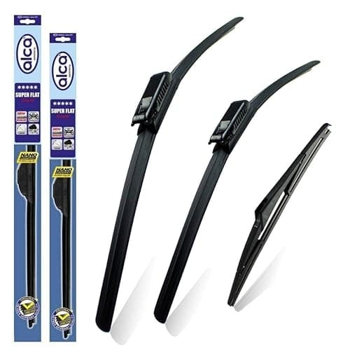 Image of alca Germany Fits Citroen C3 Picasso 2010-onwards Set of 3 Windscreen Wiper Blades Super Flat Front Rear 24"16"BL 11"L ASF2416BL11L