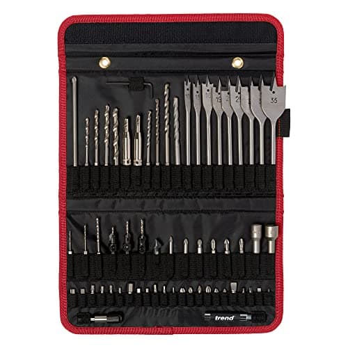 Image of Trend 60-Piece Quick Release Craft Pro Tool Set, Magnetic Quick Chuck, Retractable Bit Holder, Deburr Countersink, QR/SET/2