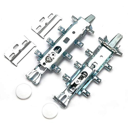 Image of Concealed Kitchen Cabinet Hangers, Tiberham 2Pcs Universal Wall Hanging Bracket, Heavy Duty Kitchen Wall Unit Cabinet Plates, Wall Mounted Cabinet Cupboard Holder Suspension Brackets with Cover Caps