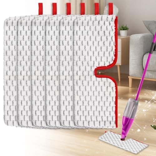 Image of Gaethra 6 Pack Spray Mop Pad Replacement Compatible with Vileda ProMist MAX, Double-Sided Microfibre Spray Mop Pads for 1-2 Spray, Reusable & Machine Washable Floor Cleaning Refills for Wet & Dry Use