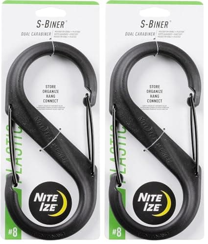 Image of Nite Ize Unisex's S-biner Dual Carabiner Plastic #6, Black, Size 6 (Pack of 2)