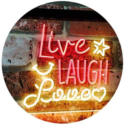 Image of Live Laugh Love Bedroom Display Gift Dual Color LED Neon Sign Red & Yellow 600 x 400mm st6s64-i3082-ry