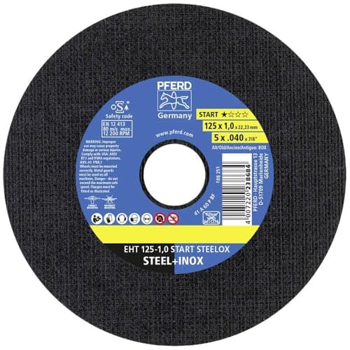 Image of PFERD Trennscheibe 1,0 mm Cutting Discs Box, Pack of 25, 125 x 1.0 x 22.23 mm Stainless Steel (INOX), Trennscheiben 125 x 1,0 x 22,23 mm