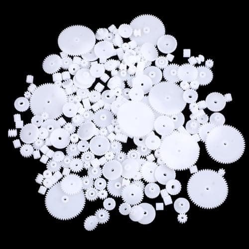 Image of 200PCS Module 0.5 Plastic Gears for Small Motors - White Single Gear Spindle Gear Set for DC Motor RC Car Robot DIY Model Parts
