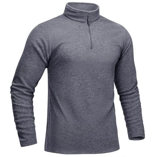 Image of KEFITEVD Mens Quarter Zip Fleece Sweatshirts Thermal Winter Athletic Pullover Long Sleeve Micro Fleece Top,Dark Grey,XL