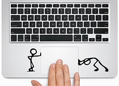 Image of Herngee Cute Matchman-Pushing and Standing Silhouette Decal Macbook Trackpad-laptop or Car-window Skin Stickers