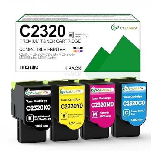 Image of MC2535 Toner Cartridge Replacement for Lexmark MC2535adwe Toner Cartridge for Lexmark MC2425adw MC2535adwe MC2640adwe C2325 C2425 C2535 C2320K0 C2320C0 C2320M0 C2320Y0,4 Pack