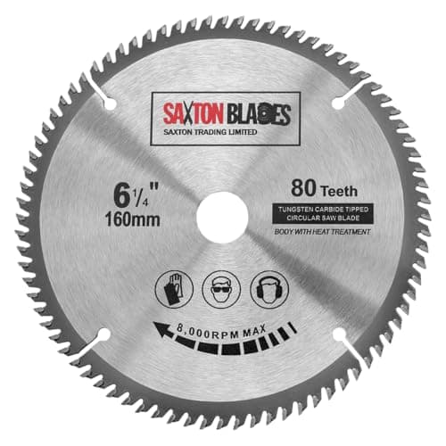 Image of Saxton TCT Circular Wood Saw Blade 160mm x 20mm x 80t for Festool TS55 Bosch Makita Dewalt Fits 165mm Saws
