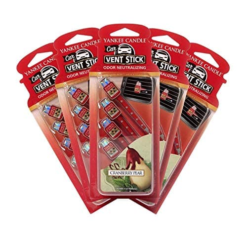 Image of Yankee Candle Car Vent Sticks - Cranberry Pear Fragrance - 5 Packs (Total 20 Fresheners)