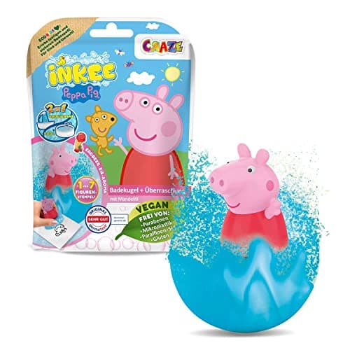 Image of INKEE Peppa Pig Bath Pumps with Peppa Pig Bathtub Bathtub Surprise Gift, Pink or Blue, 1 Piece