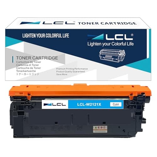 Image of LCL W2121X WITH CHIP Toner Cartridge Replacement for HP 212A 212X W2121A W2121X for HP color laserjet enterprise M554 M554dn M555dn M555x MFP M578 M578f M578dn M578c M578z Printer (1 Cyan)