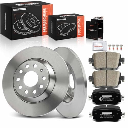 Image of Frankberg Brake Kit incl. 2x Brake Disc + 4x Brake Pad Rear Compatible with Q3 8UB 8UG Shara.n 7N1 7N2 Alhambr.a 710 711 Replace# 3Q0615601, 2K5698451A