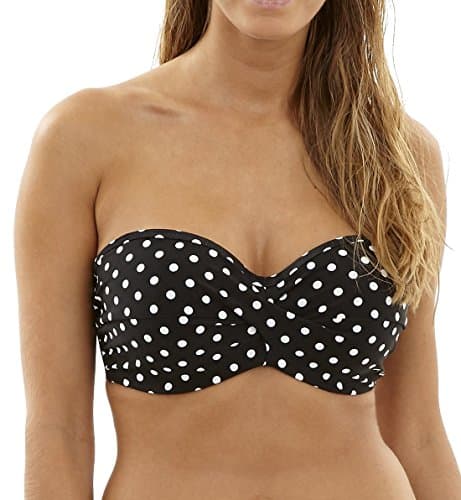Image of Panache Women's Anya Spot Underwire Bandeau Bikini Top (SW1013), Black/White, 30E