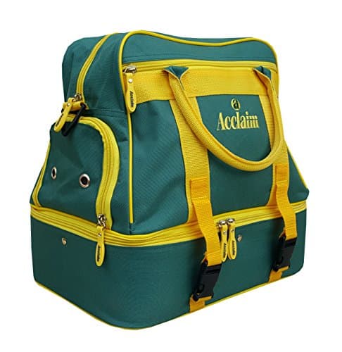 Image of Acclaim Farne Midi Nylon Double Decker Bowlers Level Lawn Flat Green Short Mat Indoor & Outdoor Bowling Bowls Bag New 2025 Model (Bottle Green/Yellow)