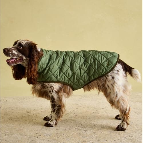 Image of Rosewood x Joules Khaki Quilted Coat for Dogs, Large, Washable, Lightweight, Warm Winter Dog Jacket for Large Dogs