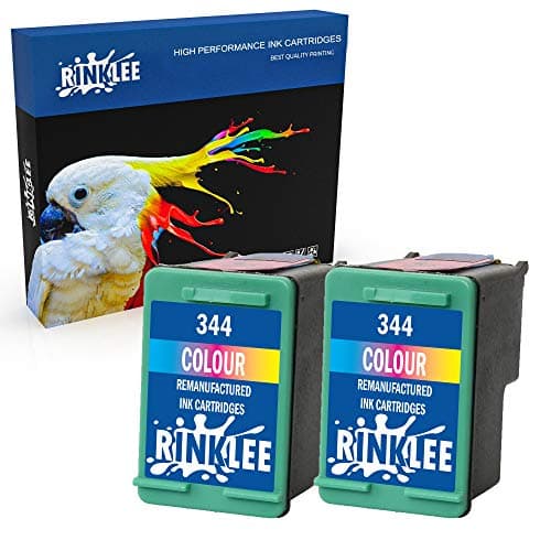 Image of RINKLEE Remanufactured for HP 344 XL Ink Cartridge compatible with HP DeskJet 5740 5745 5940 6540 6620 6840 6980 9800 Photosmart 2570 2573 2575 2605 2610 2710 8050 8150 8450 8750 | Tri-Colour, 2-Pack