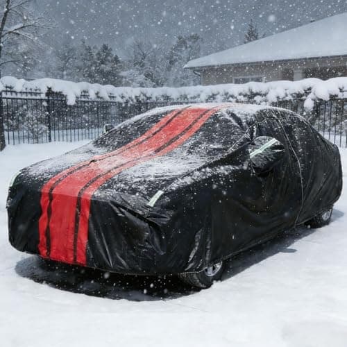 Image of All-Weather Winter Car Cover - Waterproof, Snow-Proof & UV Resistant Outdoor Protection with Breathable, Scratch & Dust Resistant Design For Mercede C Class C300,C250,C43 Sedan