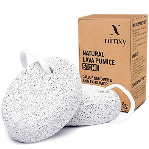 Image of NIMXY Pumice Stone for Feet and Hands 2 Pcs – Foot Scrubber for Dead Hard Skin Removal – Natural Foot File and Callus Remover for Exfoliation